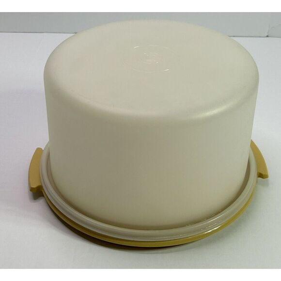Vintage Tupperware Classic YELLOW round Cake Carrier 10" - Picture 2 of 16